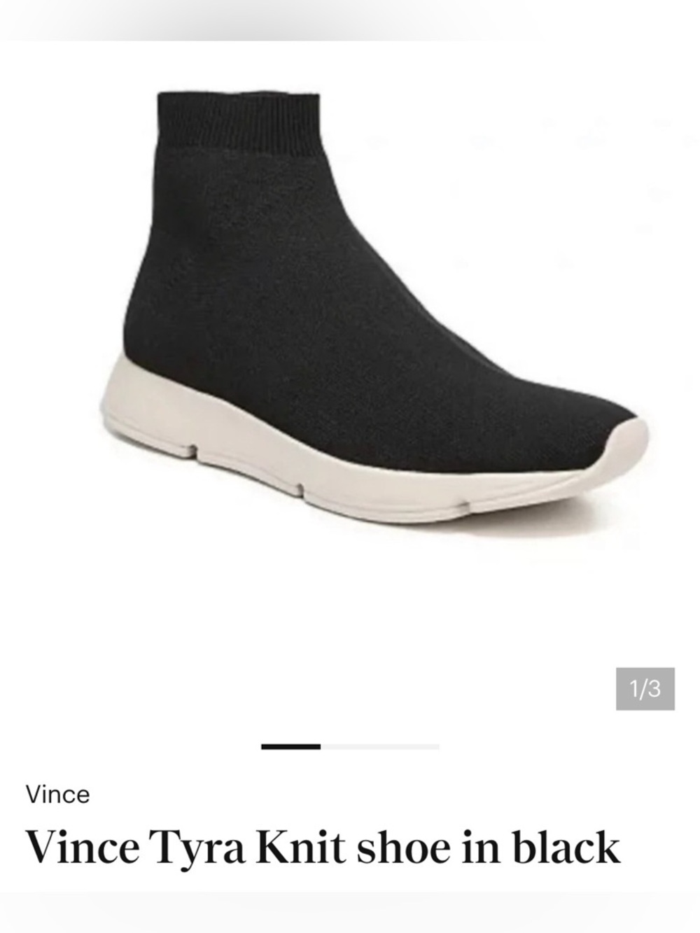 Vince Tyra Knit‎ Sock Sneakers black 8.5 booties comfortable